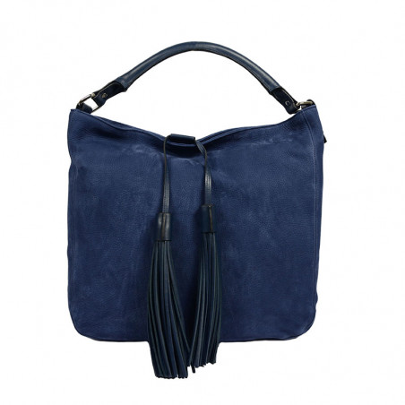 Berthille Hermine Bag Shopping Leather Nubuck Marine