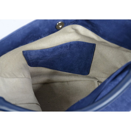 Berthille Hermine Bag Shopping Leather Nubuck Marine
