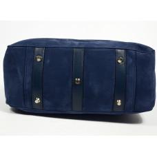Berthille Hermine Bag Shopping Leather Nubuck Marine