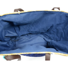 Les Tropéziennes AUD11 Wicker Tote Bag Navy