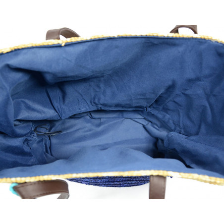 Les Tropéziennes AUD11 Wicker Tote Bag Navy