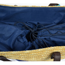 Les Tropéziennes AUD11 Wicker Tote Bag Navy