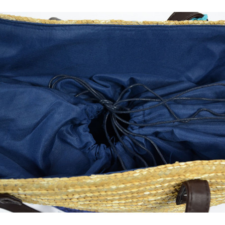 Les Tropéziennes AUD11 Wicker Tote Bag Navy