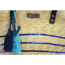 Les Tropéziennes AUD11 Wicker Tote Bag Navy