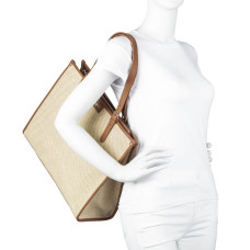 Lancaster Actual Tote Bag Grid Fabric 418-25 Camel