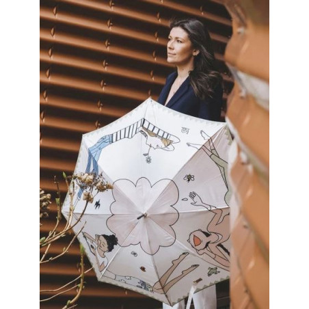 Piganiol Collaboration Women's Manual Stick Umbrella Kanako PG41651