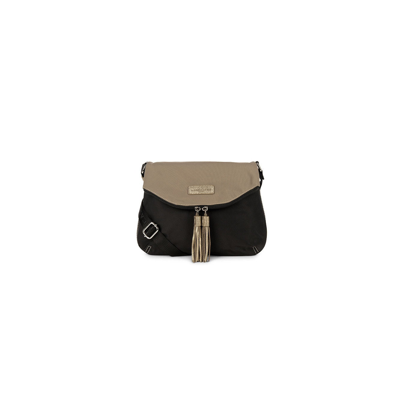 Lancaster Basic Pompon Shoulder Bag 514-91 Black GC