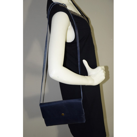 Yolète Andy Pouch Bag Leather Primavera Navy