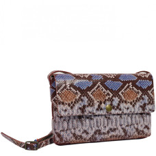 Yolète Andy Pouch Bag Python Leather Red