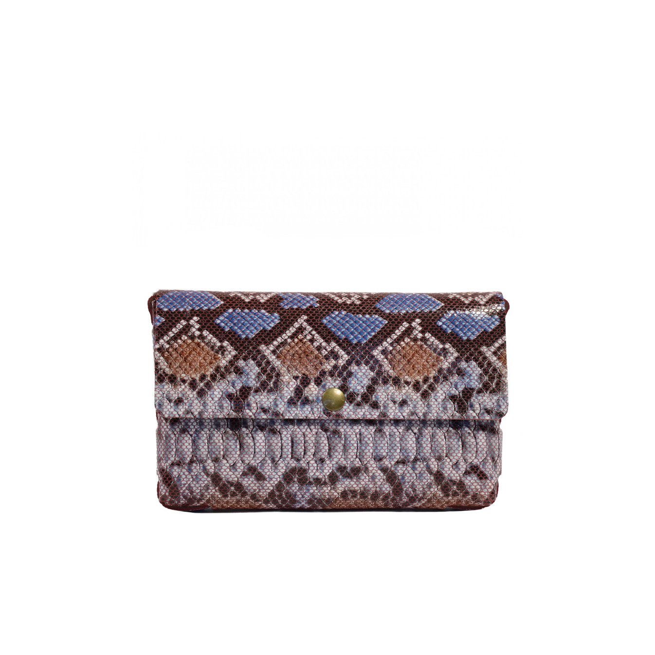 Yolète Andy Pouch Bag Python Leather Red