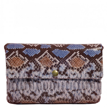 Yolète Andy Pouch Bag Python Leather Red
