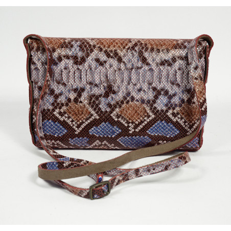 Yolète Andy Pouch Bag Python Leather Red