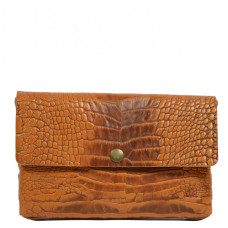 Yolète Andy Pouch Caiman Cognac Leather