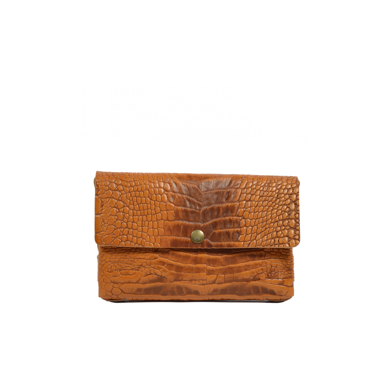 Yolète Andy Pouch Caiman Cognac Leather