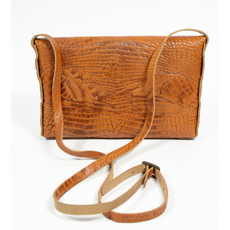 Yolète Andy Pouch Caiman Cognac Leather