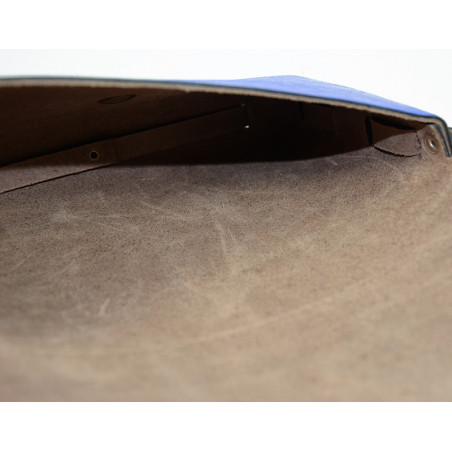 Yolète Andy Sac Pochette Cuir Laminati Bleu