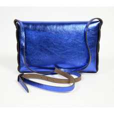 Yolète Andy Pouch Bag Laminate Leather Blue