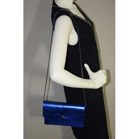Yolète Andy Pouchette Leather Laminated Blue