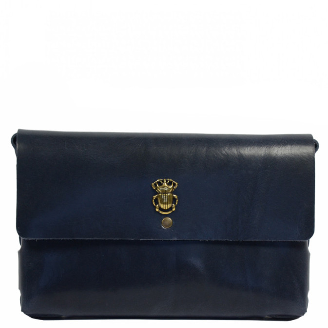 Yolète Andy Scarabée Cuir Primavera Navy Pouch Jewelry Bag