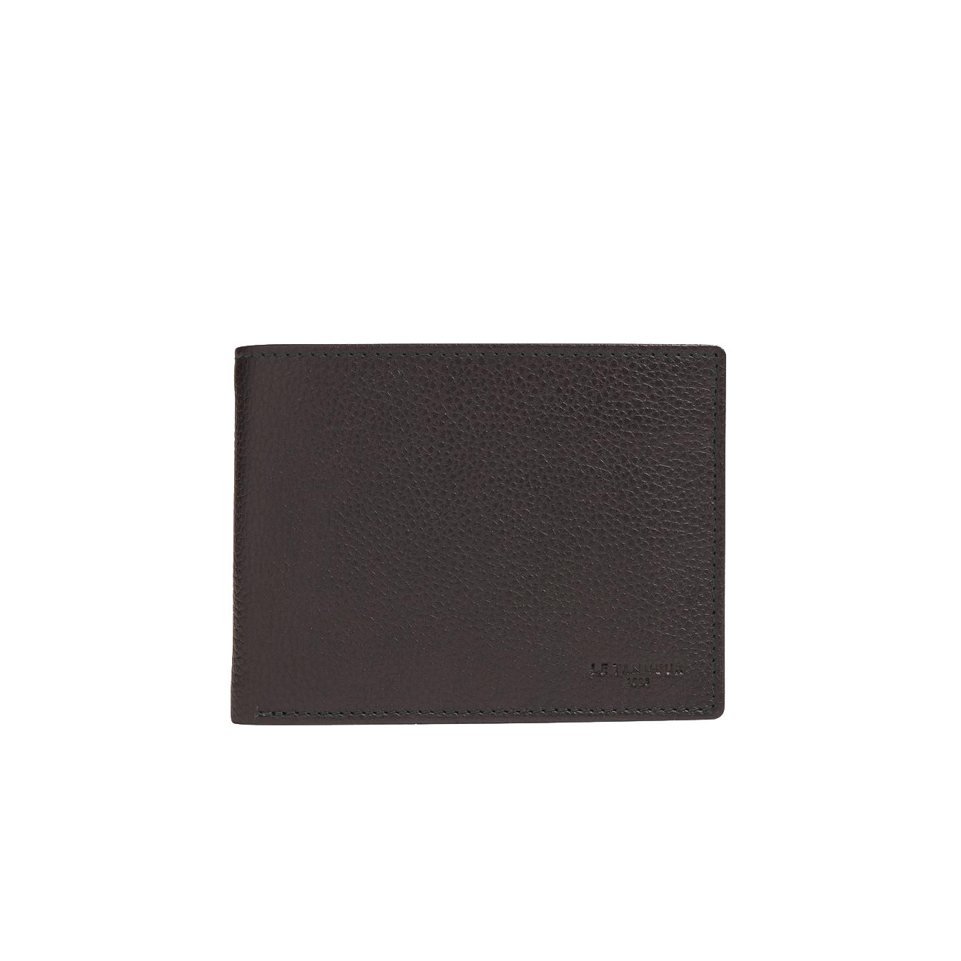 Le Tanneur Charles 2-Flap Grainy Leather Wallet Black