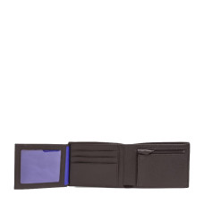 Le Tanneur Charles 2-Flap Grainy Leather Wallet Black