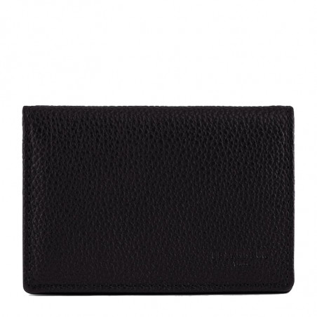 The Tanner Charles Card Holder Grainy Leather Black