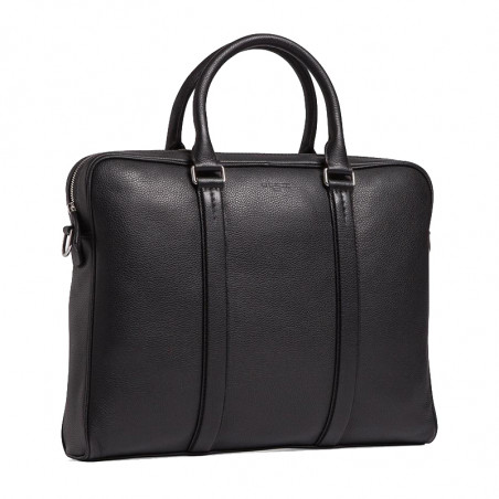 Le Tanneur Charles Porte Documents 14" Cuir Grainé Noir