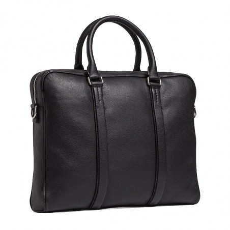 Le Tanneur Charles Porte Documents 14" Cuir Grainé Noir