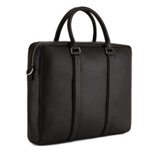 Le Tanneur Charles Document Holder 14" Grained Leather Coffee
