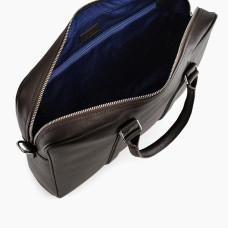 The Tanner Charles Document Holder 14" Grained Leather Coffee