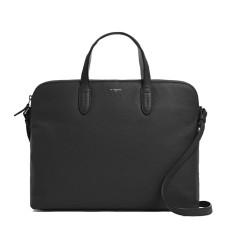 Le Tanneur Charlotte Document Holder 15" Grained Leather Black