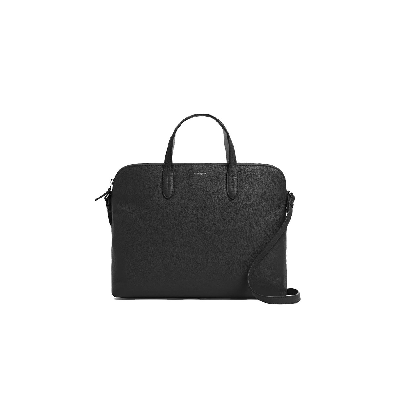 Le Tanneur Charlotte Document Holder 15" Grained Leather Black