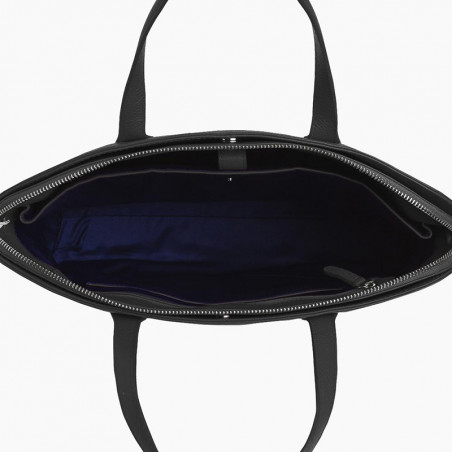 Le Tanneur Charlotte Document Holder 15" Grained Leather Black
