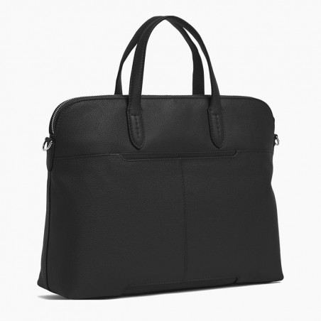 Le Tanneur Charlotte Document Holder 15" Grained Leather Black