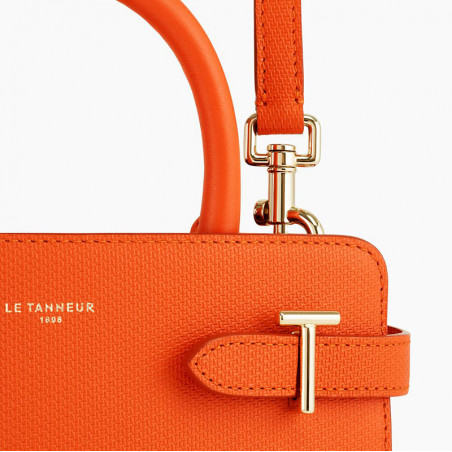 Bandoulière Le Tanneur En Cuir Kaki Et Orange - 88x4 Cm, Neuve Sans étiquettes, Ultra Pratique !