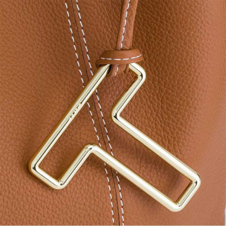 Le Tanneur Juliette Large Shoulder Bag in Tan Leather