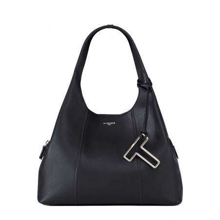 Le Tanneur Juliette Sac Porté Epaule En Cuir Grainé Noir