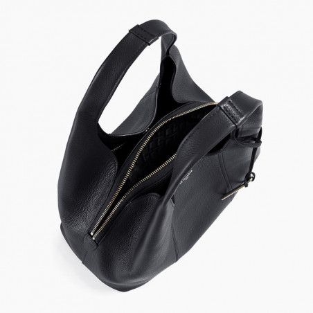 Le Tanneur Juliette Sac Porté Epaule En Cuir Grainé Noir