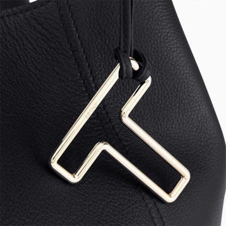 Le Tanneur Juliette Sac Porté Epaule En Cuir Grainé Noir