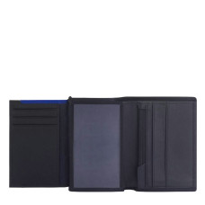 Le Tanneur Martin Small Vertical 2-Compartment Black Wallet