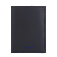 Le Tanneur Martin Small Vertical 2-Compartment Black Wallet