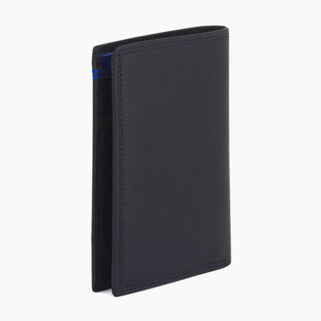 Le Tanneur Martin Small Vertical 2-Compartment Black Wallet