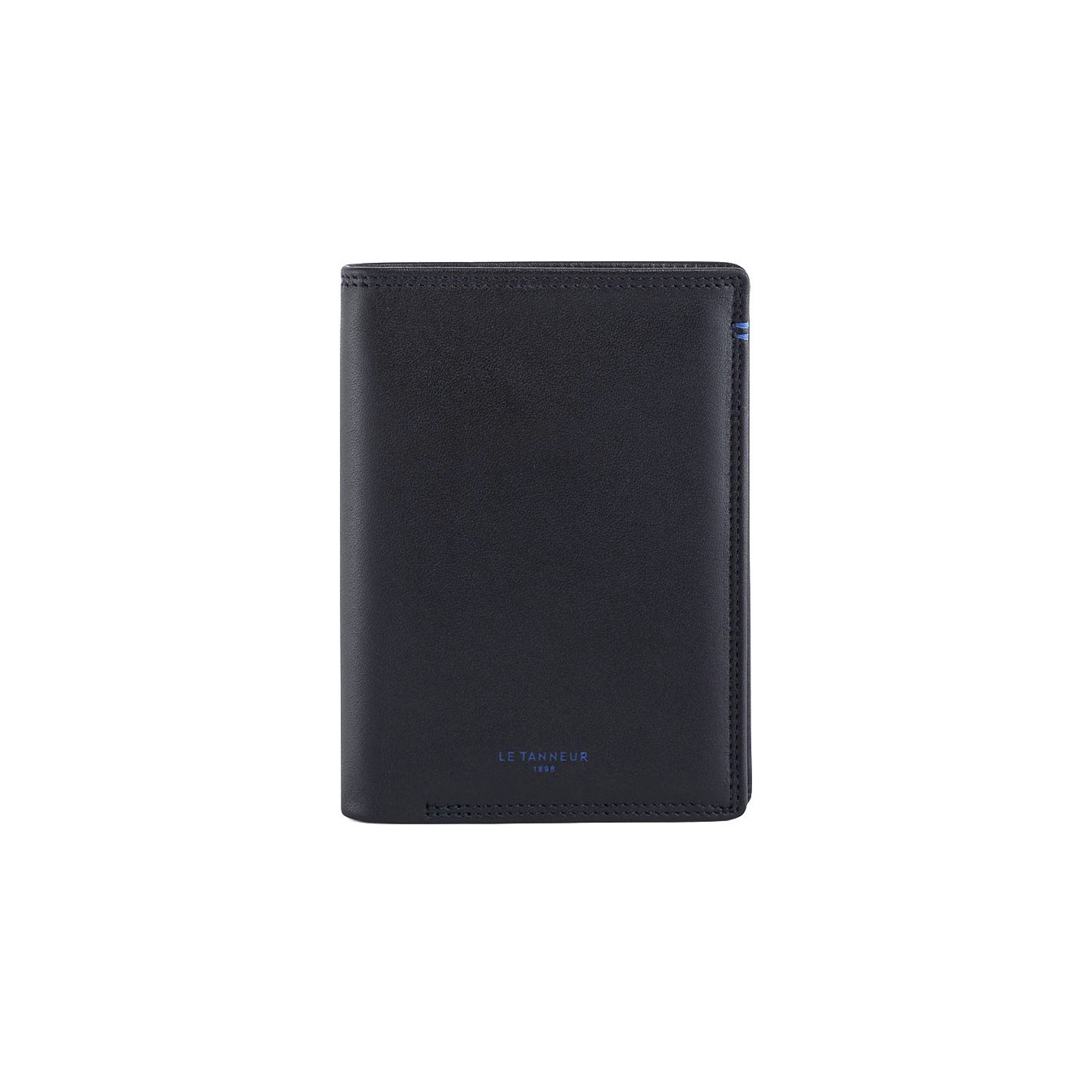 Le Tanneur Martin Medium Vertical 2-Pocket Wallet Black