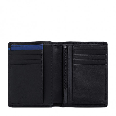 Le Tanneur Martin Medium Vertical 2-Pocket Wallet Black