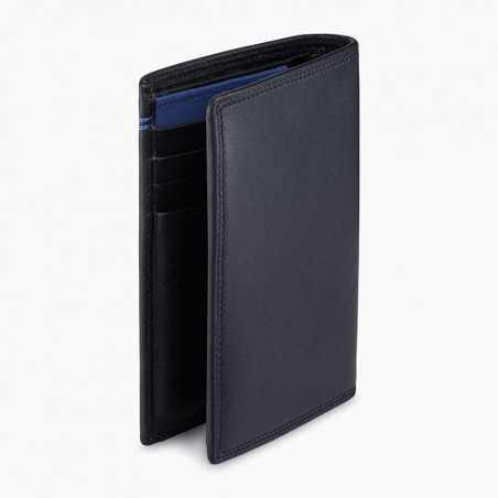 Le Tanneur Martin Medium Vertical 2-Pocket Wallet Black