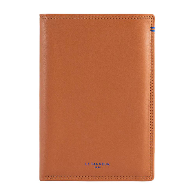 Le Tanneur Martin Grand Vertical Wallet 2 Flaps Tan