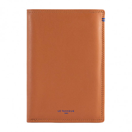 Le Tanneur Martin Grand Vertical Wallet 2 Flaps Tan