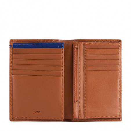 Le Tanneur Martin Grand Vertical Wallet 2 Flaps Tan