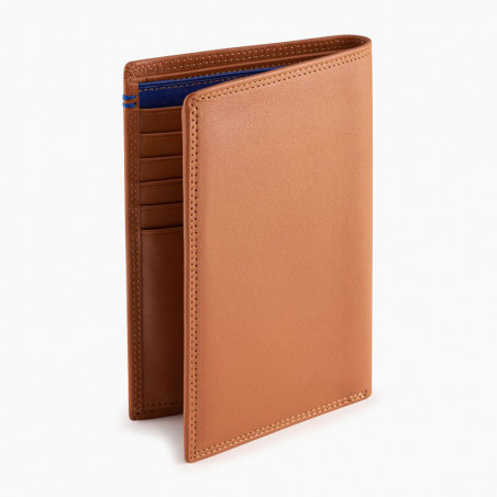 Le Tanneur Martin Grand Vertical Wallet 2 Flaps Tan