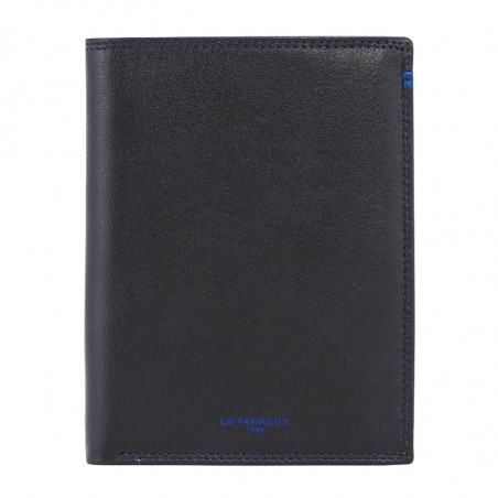Le Tanneur Martin Grand Vertical Wallet 2 Flaps Black